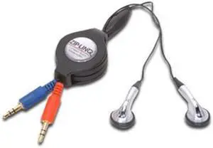 10 Pack of Ziplinq Retractable Stereo Voice-over-IP Cable- extends to over 48" - Black (ZIP-AUD-PC2)