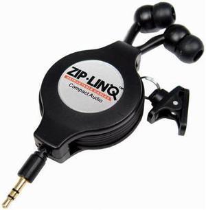 10 Pack of Ziplinq 2.5mm Connector Canal Retractable 2.5mm Black Earbuds (ZIP-AUDIO-CD6)