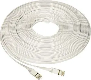 Nexhi UTP Cat 6 Ethernet Cable UnShielded - Ethernet Cable, Faster than Cat5e/Cat5 Network, Flat Cat6 High Speed LAN Wire with Rj45 for Router and Modem White pack of 20 14 ft.