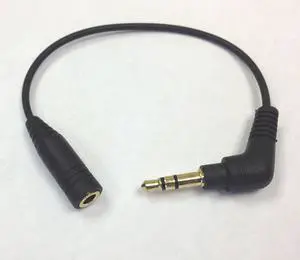 Nexhi® AUD-1000-01 3.5mm Male to Female Stereo Cable (6 inches, Black)