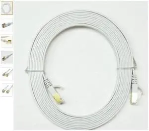 Nexhi STP Cat 7 Ethernet Cable 14 ft Shielded - Ethernet Cable, Faster than Cat5e/Cat5 Network, Flat Cat7 High Speed LAN Wire with Rj45 for Router and Modem (STP-1800-14W)– White pack of 2