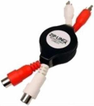 ZIP-AUDIO-RC2 Stereo RCA M/F Retractable Extension Cable