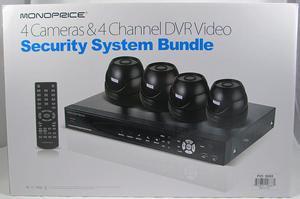 Monoprice 4 Cameras & 4 Channel DVR Video Security System Bundle- 1/4" Sharp CCD, 420TVL