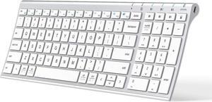 iClever BK10 Bluetooth Keyboard Multi Device Keyboard Rechargeable Bluetooth 5.1 with Number Pad Ergonomic Design Full Size Stable Connection Keyboard for iPad iPhone Mac iOS Android Windows