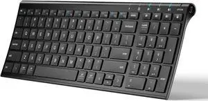 iClever BK10 Bluetooth Keyboard Multi Device Keyboard Rechargeable Bluetooth 5.1 with Number Pad Ergonomic Design Full Size Stable Connection Keyboard for iPad iPhone Mac iOS Android Windows