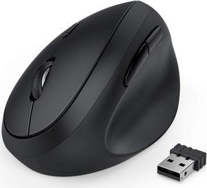 Wireless Vertical Mouse, Jelly Comb Wireless Mouse 2.4G High Precision Ergonomic Optical Mice ( for Small Hands) (Black)