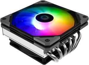 ID-COOLING IS-60 EVO ARGB CPU Cooler AM4 CPU Cooler 64mm Height Addressable RGB Cooler 5V 3PIN Connector 6 Heatpipes CPU Air Cooler 120x120x15mm RGB Fan and 92x92x15mm PWM Fan Intel/AMD