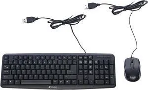 Xiaogan Slimline Wired Keyboard and Mouse Combo, Optical Wired Mouse, Full-Size Keyboard, USB Plug-and-Play, Compatible with PC, Laptop - Black