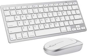 OMOTON iPad Keyboard and Mouse Combo, Wireless Bluetooth Keyboard Mouse for iPad Pro 12.9/11, iPad 8th/7th Gen, iPad Air 4, All iPad (iPadOS 13 and Above), and Other Bluetooth Enabled Devices, White