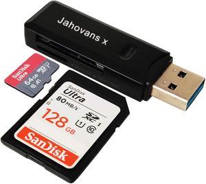 USB 3.0 SD Card Reader for PC, Laptop, Mac, Windows, Linux, Chrome, SDXC, SDHC, SD, MMC, RS-MMC, Micro SDXC Micro SD, Micro SDHC Card and UHS-I Cards(Black)