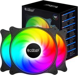 PCCOOLER 120mm Case Fan 3 Pack Magic Moon Series, PC-FX120 High Performance Cooling PC Fans - RGB Case Fans with Hydraulic Bearing - Low Noise Computer Fans for PC Case