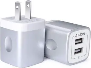 USB Wall Charger Charger Block 2.1A Multiport Fast Charge Power Brick Cube for iPad iPhone iPod  Galaxy Motorola Moto  HTC LG Nokia PlayStation5 Cell Phone Charger Box