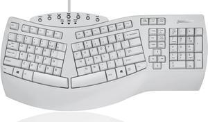 Perixx PERIBOARD-512W Periboard-512 Ergonomic Split Keyboard - Natural Ergonomic Design - White - Bulky Size 19.09"X9.29"X1.73", US English Layout