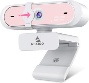 60FPS AutoFocus 1080P Webcam with Dual Microphone & Privacy Cover, 2021 NexiGo N660P Pro HD USB Computer Web Camera, for OBS Gaming Zoom Meeting Skype FaceTime Teams, Pink