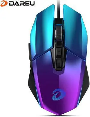 Dareu EM915 rgb gaming mouse pmw3336 8000 dpi 50 million life 7 button mice with omni-directional kbs buttons trigger for player