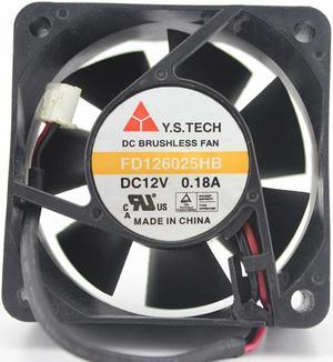 New original Y.S.TECH FD126025HB 12V 0.18A 6CM 60*25mm 3 Pins cooling fan