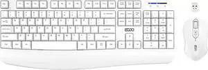 Wireless Keyboard and Mouse Combo,  2.4G Full-Sized Ergonomic Computer Keyboard with Wrist Rest and 3 Level DPI Adjustable Wireless Mouse for Windows, Mac OS Desktop/Laptop/PC (White)