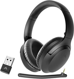 Avantree Aria 90B Bluetooth 5.0 Noise Cancelling Headphones with Microphone & USB Adapter for PC Computer Laptop Mobile Phones, 35Hrs Comfortable Wireless Headset for Music & Calls, Work from Home