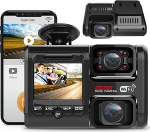 2021 Upgrade 4K 2160P Front & FHD 1080P+1080P Dual Dash Cam with WiFi, Front and Inside for Cars Taxi, 24H Parking Monitor, Infrared Night Vision, G-Sensor, 2.0" LCD Loop Recording Car Camera