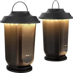 Onforu Outdoor Bluetooth Speaker with LED Lights, 2 Pack Wireless Loud Stereo Sound Lantern Speakers, True Wireless Stereo Pairing Patio Speakers, Bluetooth 5.0, Christmas Party Speakers for Garden