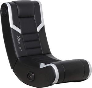 X Rocker Eclipse Video Gaming Floor Chair, Headrest Mounted Speakers, 2.0 Bluetooth, Wireless, 5110301, 31" x 27.5" x 16.5", Black and Silver, Welcome to consult