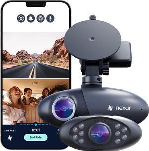 Nexar Pro Dual Dash Cam - HD Front Dash Cam and Interior Car Security Camera - Nexar Dash Cam Front and Cabin - Dual Dash Cam Parking Mode and WiFi - Dash Cams for Cars - Dash Cam for Truckers 32GB