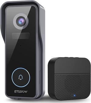 Wi-Fi Smart Doorbell Camera, ETSROW Wireless Video Doorbell Camera with Chime, 1080P HD, Human Detection, Night Vision, 2-Way Audio, IP65 Weatherproof, Local & Cloud Storage(Optional)