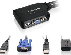 2-Port USB VGA Cabled KVM Switch - 2048 x 1536 - Remote Button Switch - Plug n Play - PC, MAC, SUN - GCS22U