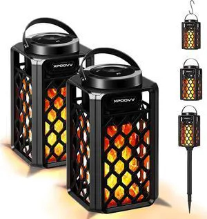 2 Pack Outdoor Bluetooth Speakers, Portable Led Flame Speaker Waterproof with Torch Atmosphere 10w Enhanced Bass for Patio Porch Garden Home Backyard Decor, Gifts for Men Women Couples Dads Moms
