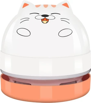 YUNYILAN Mini Desktop Vacuum Cleaner, Portable USB Vacuum Cleaner for Desk Mini Cute Cartoon Desktop Vacuum for Cleaning Eraser Crumbs, Dust, Crumbs, Computer, Keyboard and Car (White Orange) YUNYILAN Mini Desktop Vacuum Cleaner, Portable USB Vacuum Cleaner for Desk Mini Cute Cartoon Desktop Vacuum for Cleaning Eraser Crumbs, Dust, Crumbs, Computer, Keyboard and Car (White Orange)