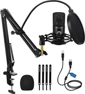 USB Streaming Microphone Kit, FDUCE Professional 192Khz/24bit Studio Mic with Arm Stand Advanced Chipset, PC Microphone for Singing, Gaming, Podcast, Zoom, Online-Teaching, YouTube, X9