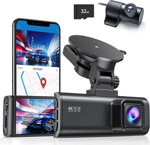 REDTIGER Dash Cam Front Rear, 4K/2.5K Full HD Dash Camera for Cars, Free 32GB SD Card, Built-in Wi-Fi GPS, 3.16 IPS Screen, Night Vision, 170°Wide Angle, WDR, 24H Parking Mode