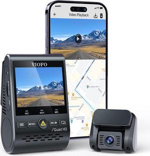 VIOFO Dual Dash Cam 2K 1440P 60fps +1080P 30fps Front and Rear Dash Camera with Wi-Fi GPS, Parking Mode, Emergency Recording, Super Capacitor, Motion Detection (A129 Plus Duo)