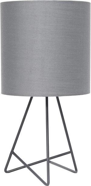 Simple Designs LT2066-GOG Down to the Wire Fabric Shade Table Lamp, Gray/Gray