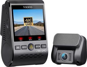 VIOFO A129 Pro Duo 4K Dual Dash Cam 3840 x 2160P Ultra HD 4K Front and 1080P Rear Car WiFi Dash Camera Sony 8MP Sensor GPS Buffered Parking Mode G-Sensor Motion Detection WDR Loop Recording