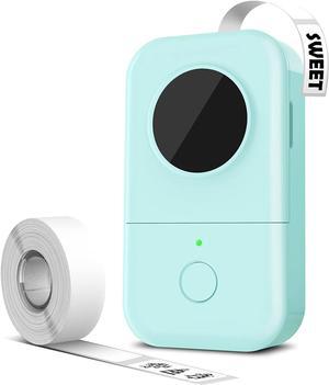 Phomemo D30 Label Maker Machine with Tape, Bluetooth Thermal Mini Label Printer for Storage, Barcode, Mailing, Office Supplies, Home, Organizing Storage,Small Portable Sticker Maker, Green