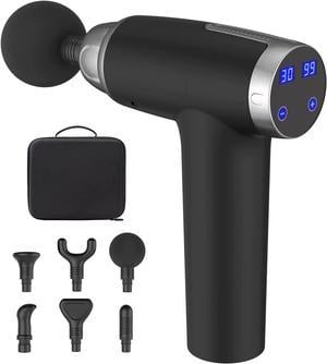 Massage Gun Deep Tissue,Handheld Percussion Back Massager Gun for Athletes Muscle Massage Gun for Pain Relief with 6 Massage Heads & 30 Speeds