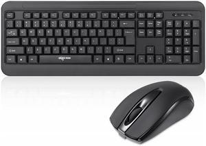 Aigo WQ7610 Ergonomic Design,Cool Exterior Waterproof Wireless Quiet-typing Keyboard And Mouse Combo For Office And Game - Black