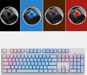 CORN X104  Cherry MX Switch Mechanical Gaming Keyboard, PBT Keycaps,Type-C Cable, Side-Printing Version-Blue Beauty