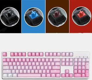 CORN X104 Cherry MX Brown Switch Pink Mechanical Gaming Keyboard, Type-C Cable, PBT Keycaps,White Light Verison-Valentine's Day Version