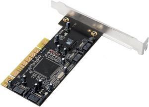CORN 4 Ports PCI SATA Raid Controller Internal Expansion Card, PCI to SATA Adapter Converter for Desktop PC Support HDD SSD