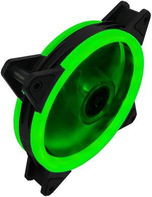 CORN 3-Pack Long Life Computer Case Fan 120mm Silent Cooling Case Fan Computer Cases Cooling LED Green