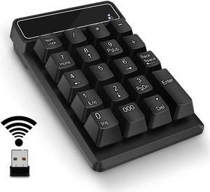CORN Number Pad,Portable Mini USB 2.4GHz 19-Key Financial Accounting Numeric Keypad Keyboard Extensions for Data Entry in Excel for Laptop, PC,  Surface pro, Notebook, etc (Wireless Number Pad)