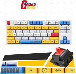 iKBC X GUNDAM  RX-78-2 Limited Version Cherry MX Red 2.4Ghz Wireless Mechanical Keyboard( Mouse Pad is Not Included)