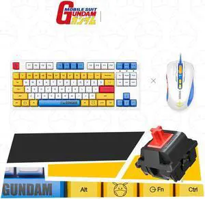 iKBC X GUNDAM  RX-78-2 Limited Version Cherry MX Red 2.4Ghz Wireless  Mechanical Keyboard and  USB Wired 5000DPI Mouse ( Mouse Pad is Not Included)