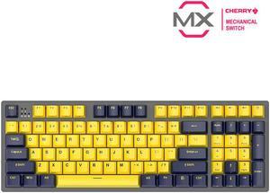 CORN  Firstblood B16 Ergonomic Design, Cherry MX Switch 96 Keys Mechanical Gaming Keyboard, PBT Keycaps, White Backlit