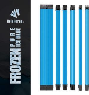 Asiahorse Customization Mod Sleeve Extension Power Supply Cable Kit 18AWG ATX/EPS/8-pin PCI-E/6-pin PCI-E