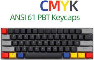 CORN 61 Key Layout OEM Profile PBT Thick Keycaps for 60% Mechanical Keyboard for RK61,GANSS ALT61,IKBC poker,Annie PRO,GH60,iqunix f60-Light Through Version