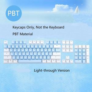 CORN Keycaps Set for Mechanical Gaming Keyboard -104 PBT Keycaps( Blue  and White Color ) Light Through Version, Keycaps Only