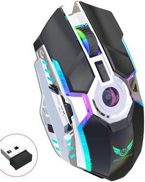 CORN T30Z Ergonomic Design, Rechargeable RGB Backlit 2400DPI Mouse, 2.4Ghz Wireless Connectivity